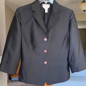 Talbots Collection Black Silk 3/4 Sleeve Jacket Size 4